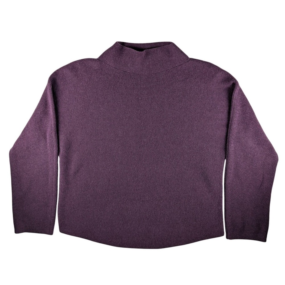 Lululemon Mock Neck Pullover Sweater Ribbed Knit Long Sleeve Purple XS